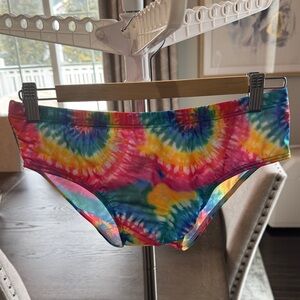 Colorful Tie-Dye Mens Swim Bottoms